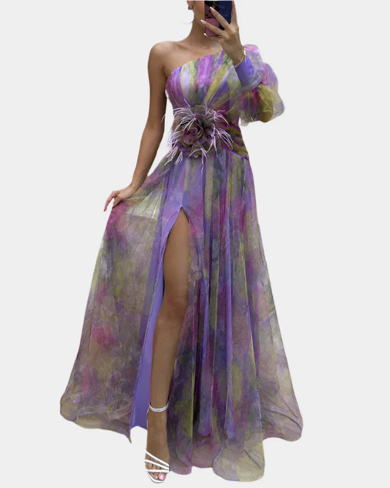 Vestido Romântico com Abertura