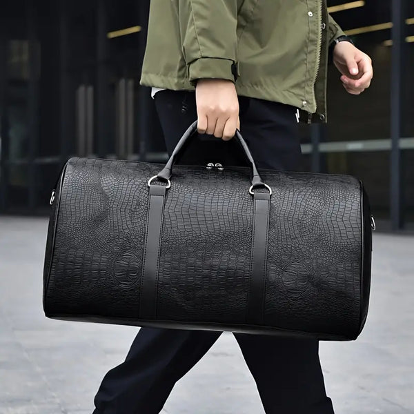 Lucas™ - Bolsa de Viagem com Estampa Vintage de Crocodilo