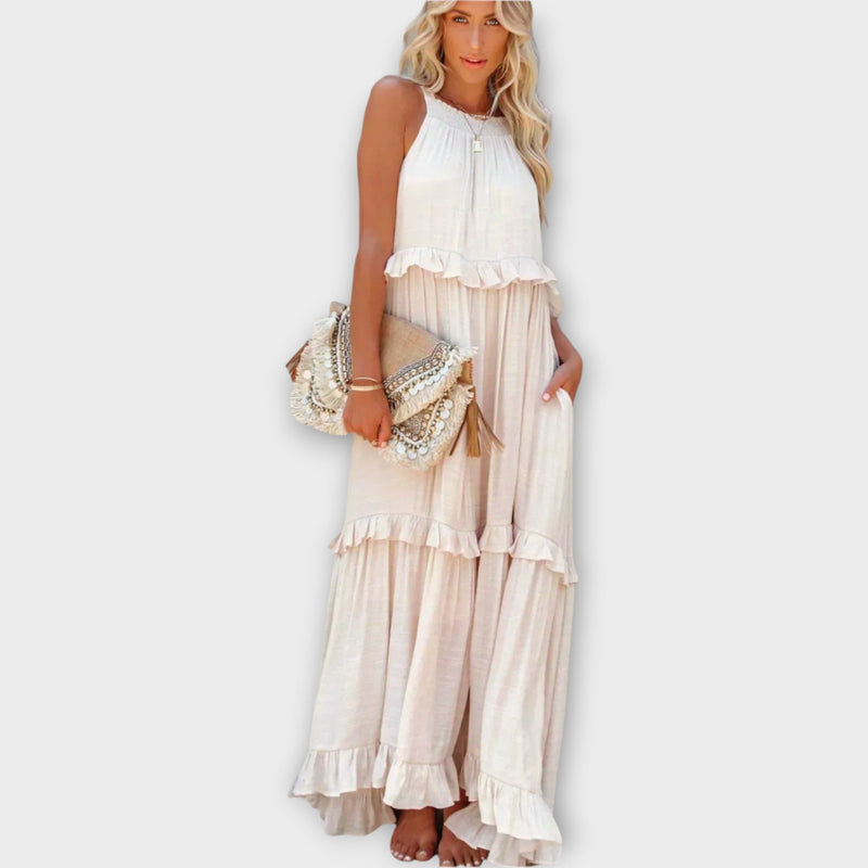 Vestido com Alças Finas e Linha Elegante