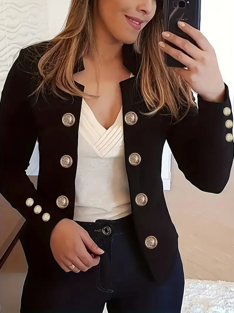 Layla™ - Blazer Estiloso de Dupla Abotoação