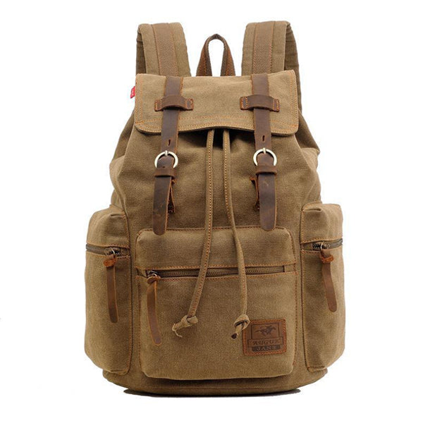 Jackson™ - Mochila Vintage com Múltiplos Bolsos e Aba