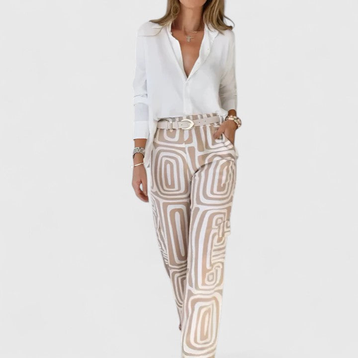 Kira | Conjunto Elegante de Duas Peças (INCLUINDO UM CINTO GRÁTIS)