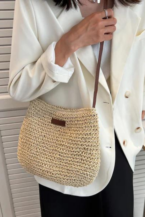 Mary - Bolsa Transversal Retrô de Palha Sling