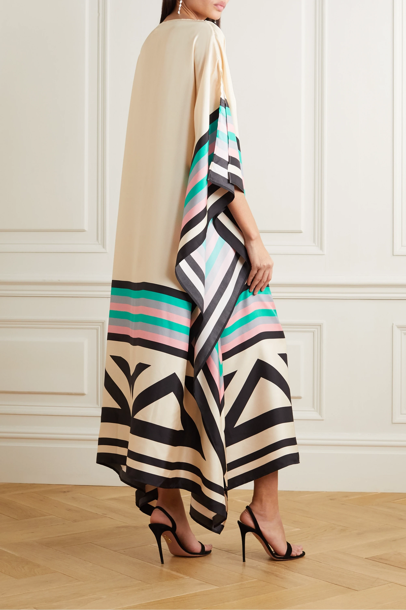 Rilinda | Kaftan Elegante com Estampa Geométrica