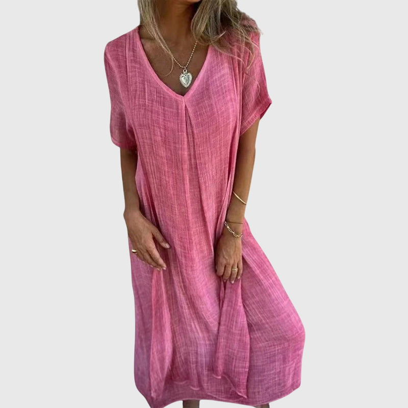 Fiona™ – Vestido Elegante e Leve com Decote em V