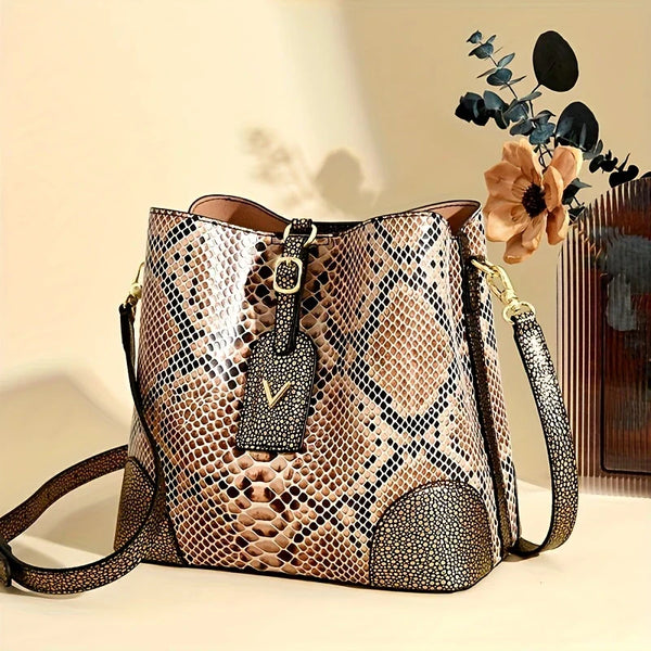 Addison™ - Bolsa Elegante com Estampa de Cobra