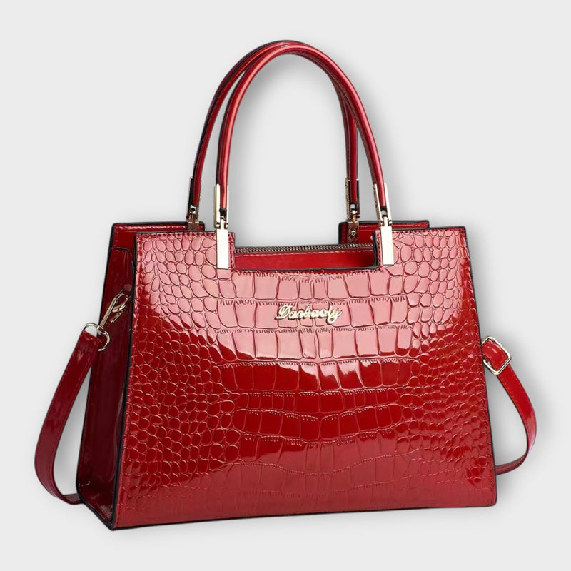Olivia - Bolsa Brilhante com Estampa de Crocodilo