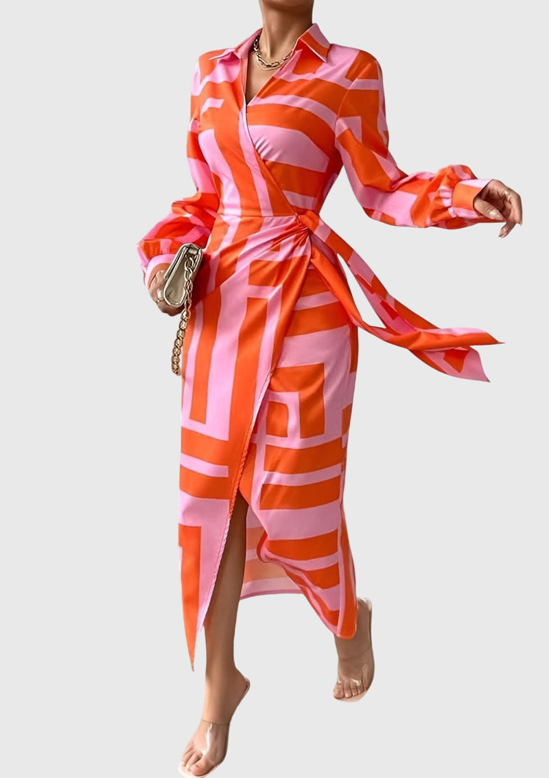 Everly™ | Vestido Envelope Elegante com Estampa
