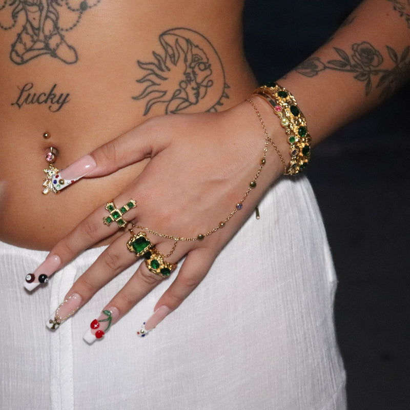 Anel Grosso Dune Esmeralda