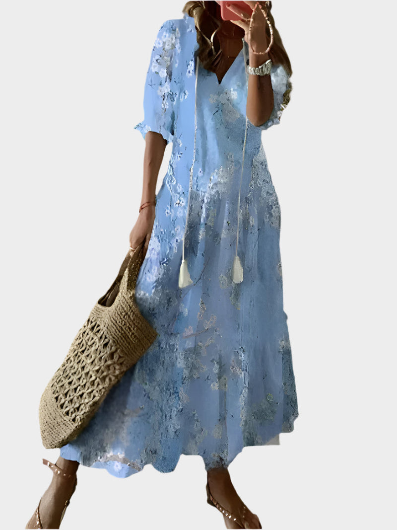 Vestido Vintage com Decote em V