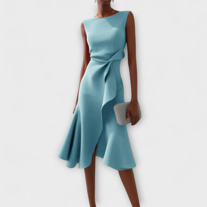 Juliette – Vestido Midi Assimétrico com Drapeado