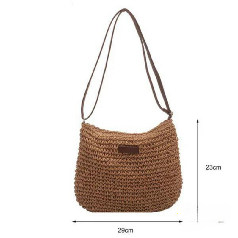 Mary - Bolsa Transversal Retrô de Palha Sling