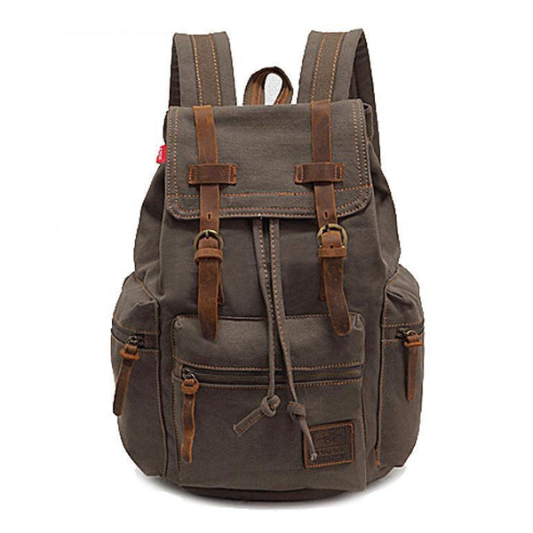 Jackson™ - Mochila Vintage com Múltiplos Bolsos e Aba