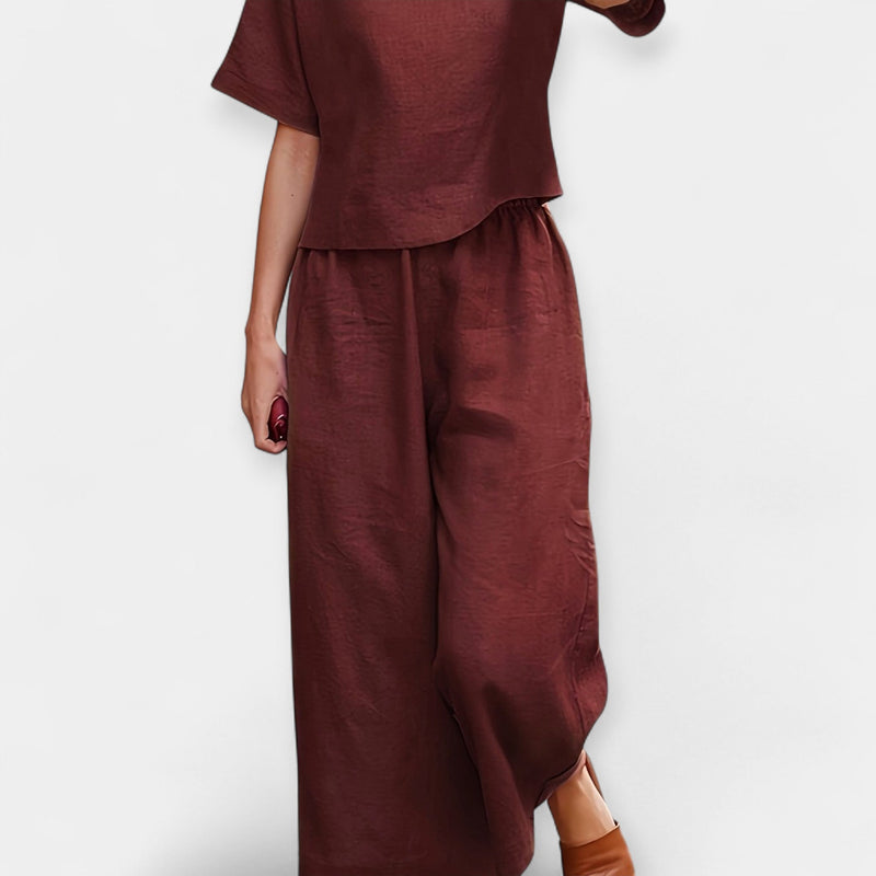 Conjunto de Calças Leves com Blusa de Manga Curta
