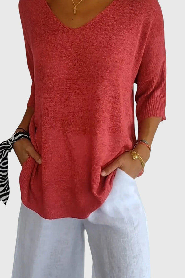 Cassandra™ | Blusa Elegante com Decote em V