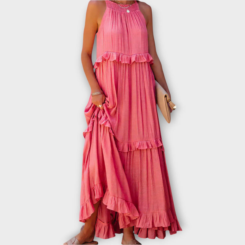 Vestido com Alças Finas e Linha Elegante