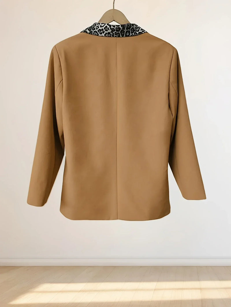 Peyton™ - Casaco Elegante com Gola de Estampa de Onça