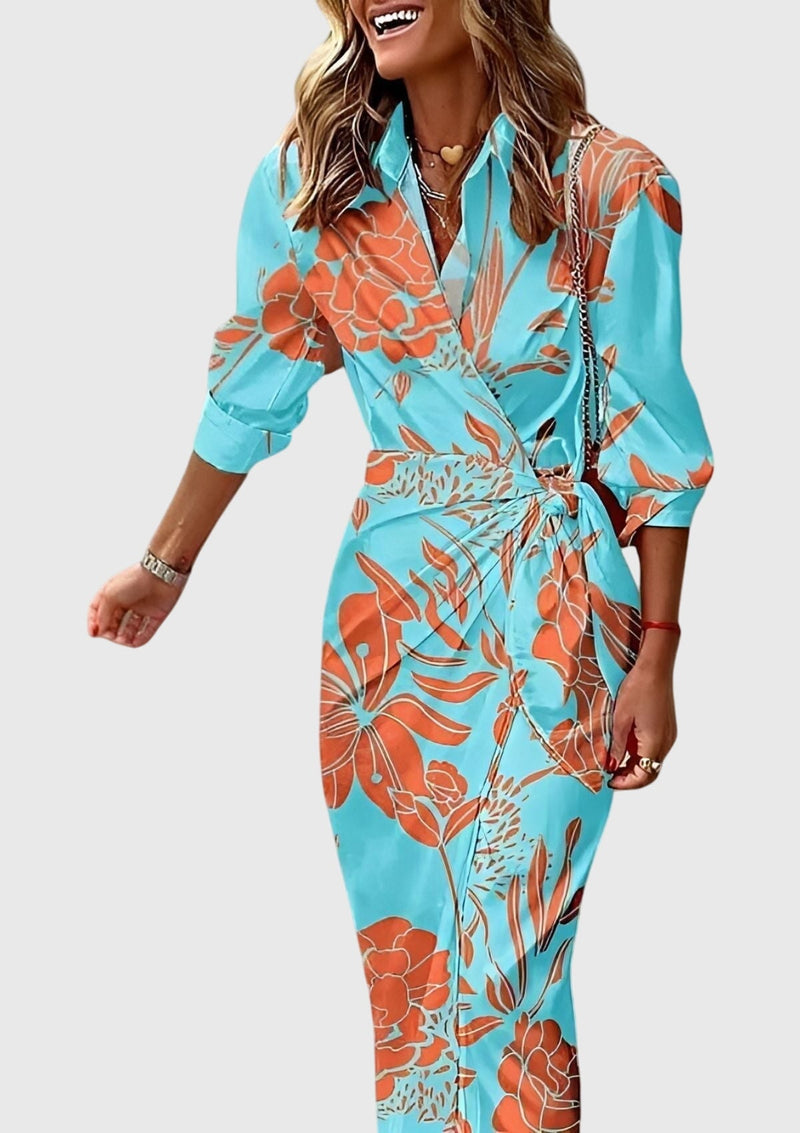 Everly™ | Vestido Envelope Elegante com Estampa