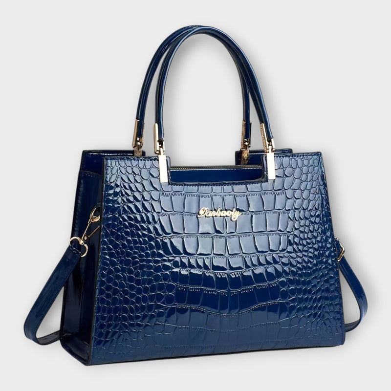Olivia - Bolsa Brilhante com Estampa de Crocodilo