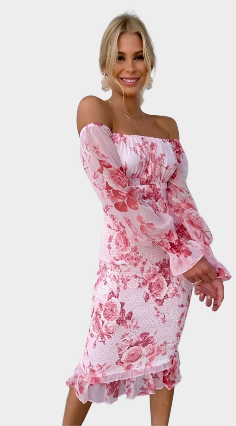 Vestido Midi Floral Doce