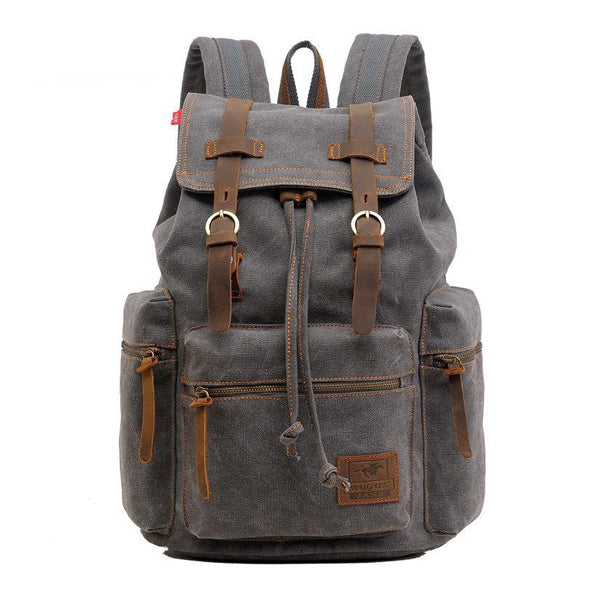 Jackson™ - Mochila Vintage com Múltiplos Bolsos e Aba