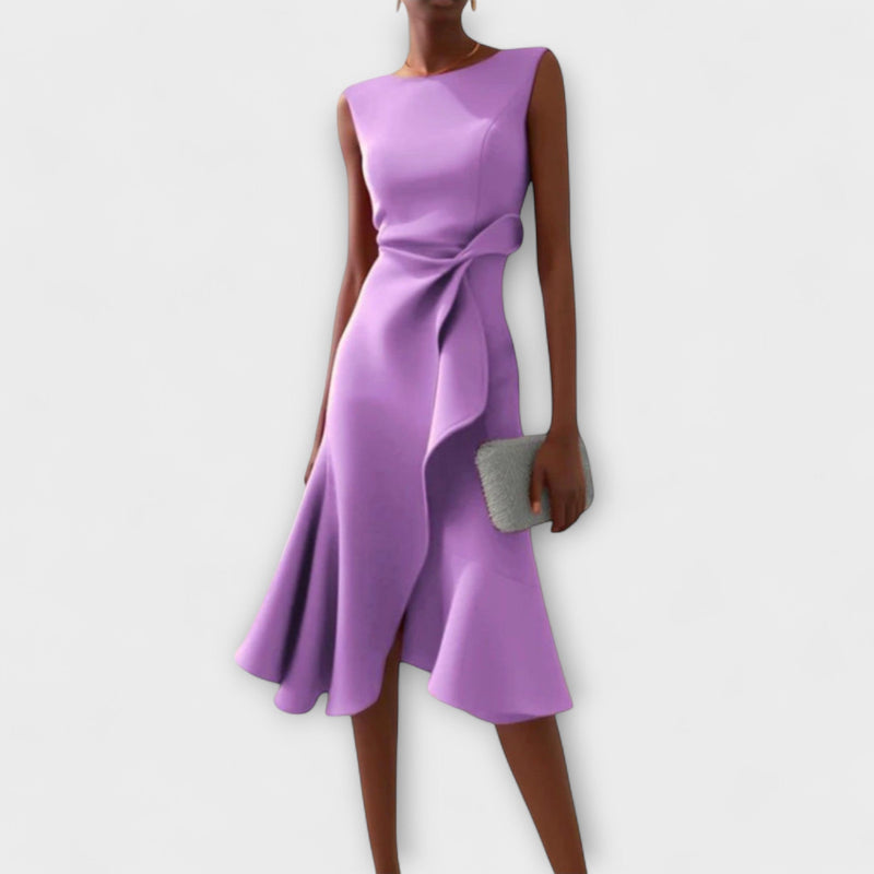 Juliette – Vestido Midi Assimétrico com Drapeado