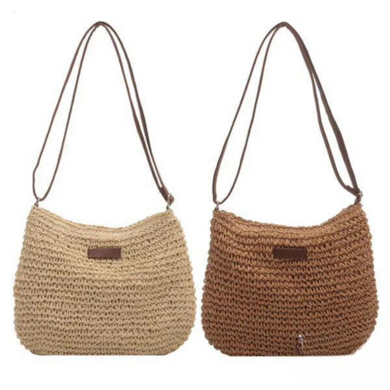 Mary - Bolsa Transversal Retrô de Palha Sling