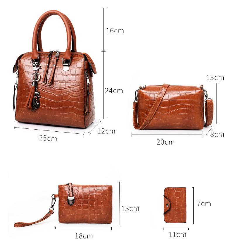 Olivia™ Elegância Clássica | Conjunto Moderno de 4 Peças para Bolsa