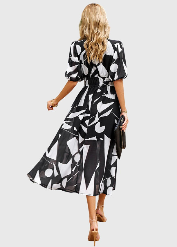 Merlin™ | Vestido Midi Floral Que Valoriza a Silhueta