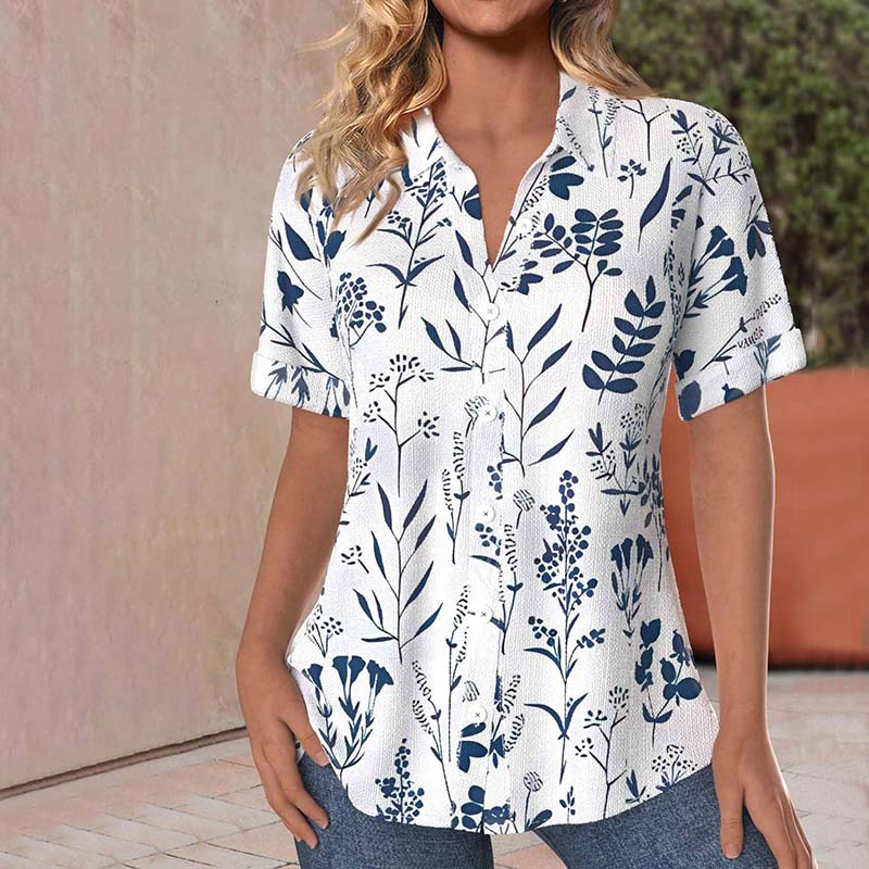 Ginette | Blusa Casual Estampada com Folhas