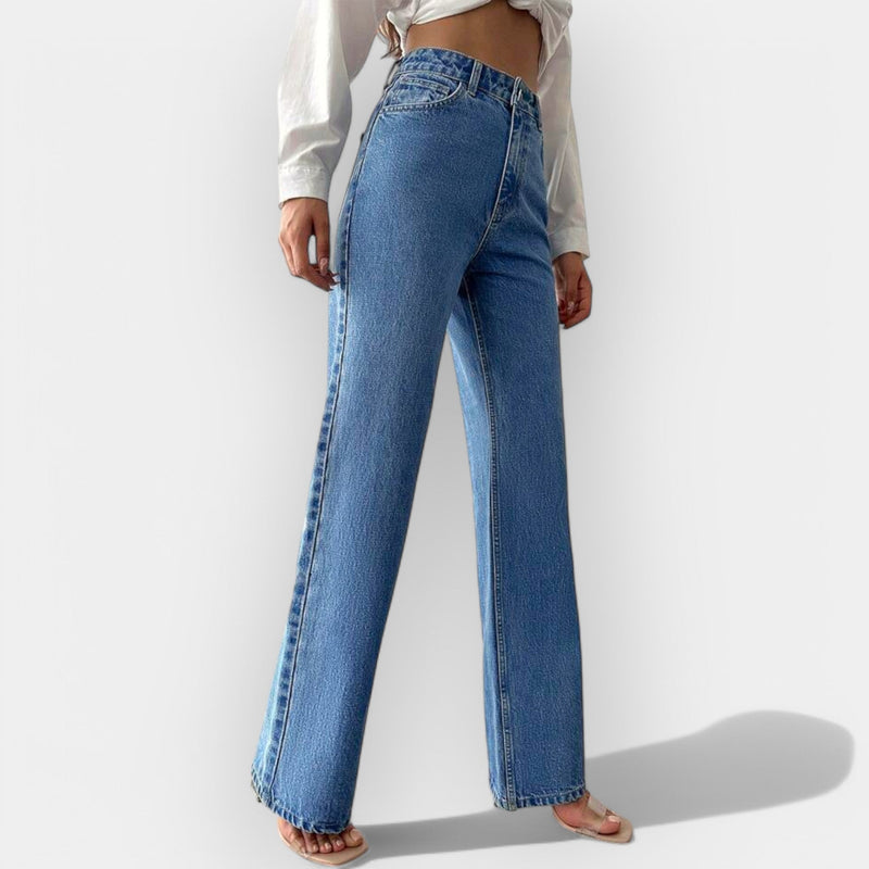 Jeans de Cintura Alta com Caimento Largo Confortável