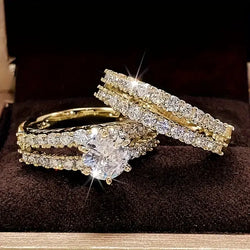 Conjunto de Anéis Brilho Eterno | Ouro