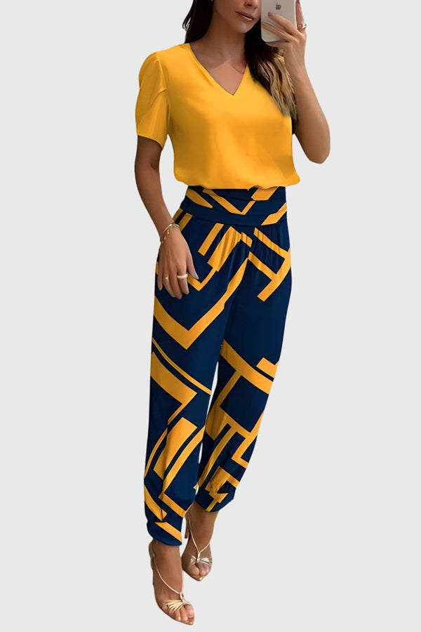 Jennifer™ | Conjunto Estiloso de Blusa e Calça