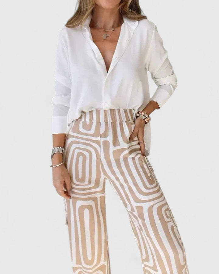 Kira | Conjunto Elegante de Duas Peças (INCLUINDO UM CINTO GRÁTIS)