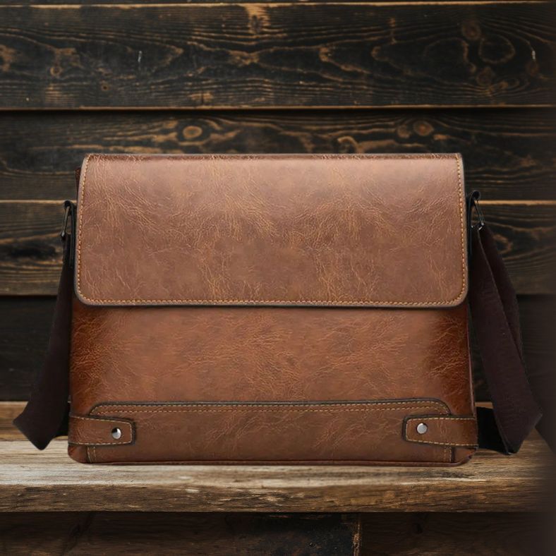 Jackson™ - Bolsa de Ombro de Couro Tudo-em-Um