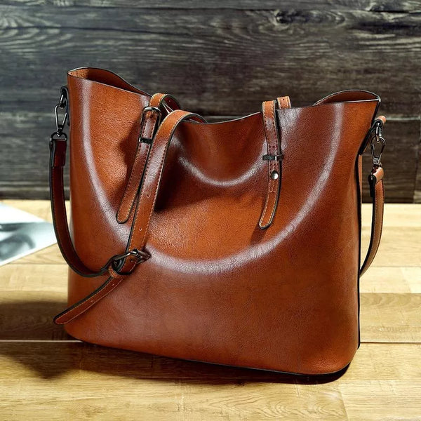 NICOLE™ | Bolsa de Ombro Vintage em Couro Sintético