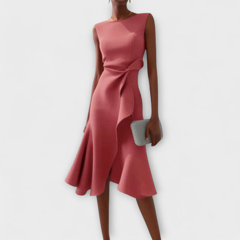 Juliette – Vestido Midi Assimétrico com Drapeado
