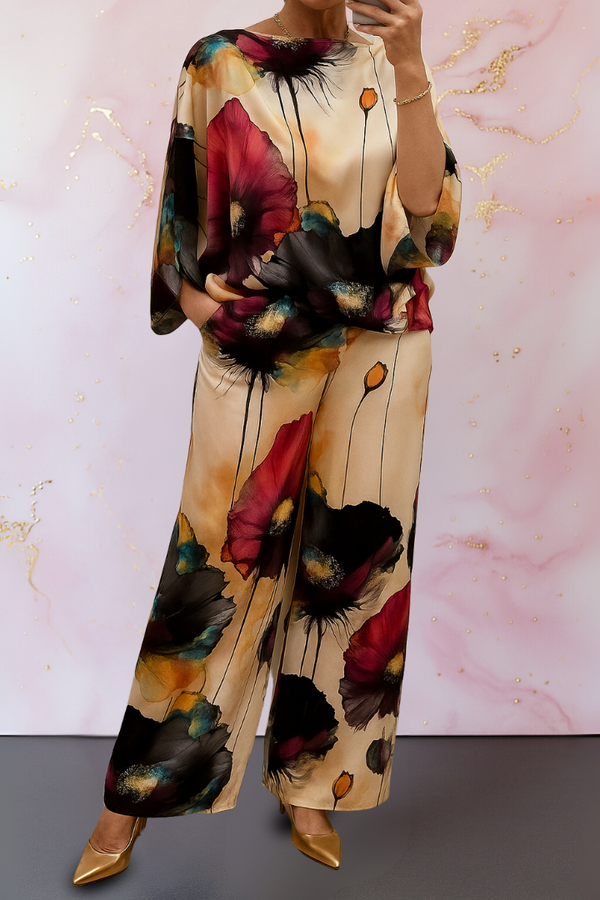 Moniek™ | Conjunto Feminino de Duas Peças em Cetim