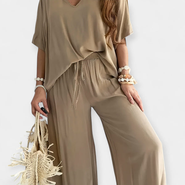 Conjunto Arejado com Calça Larga e Blusa Solta