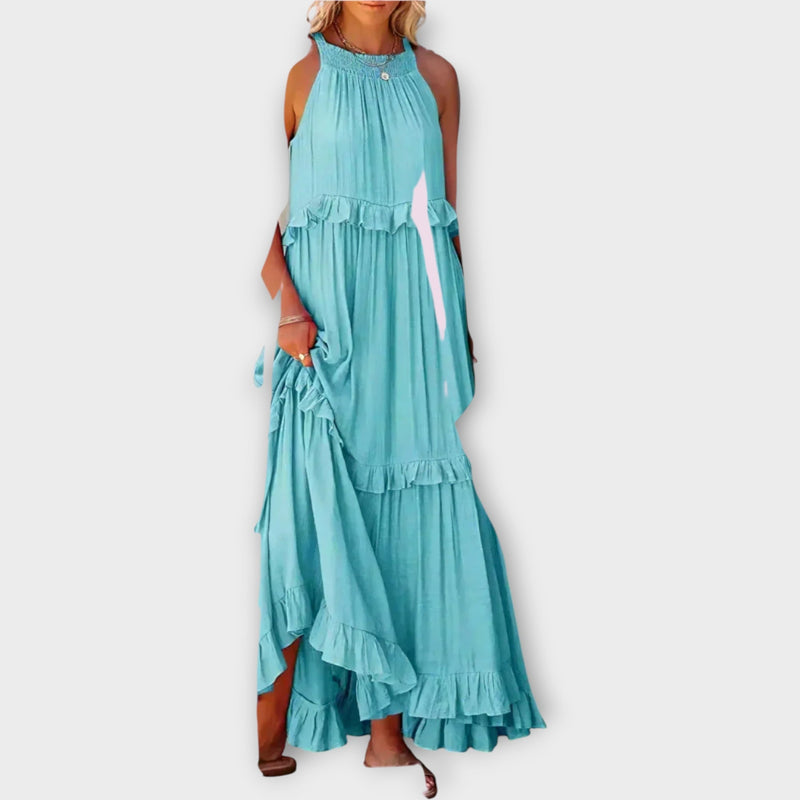 Vestido com Alças Finas e Linha Elegante