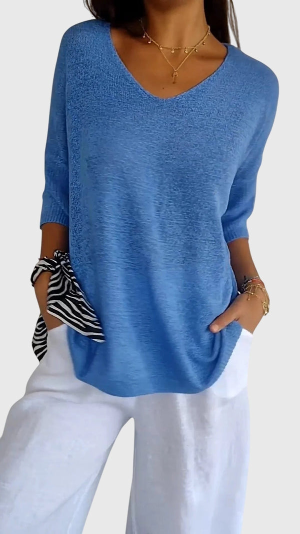 Cassandra™ | Blusa Elegante com Decote em V