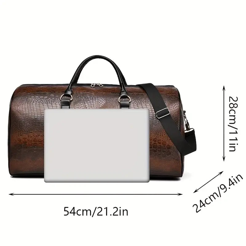 Lucas™ - Bolsa de Viagem com Estampa Vintage de Crocodilo