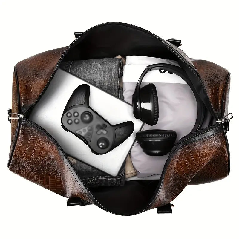 Lucas™ - Bolsa de Viagem com Estampa Vintage de Crocodilo