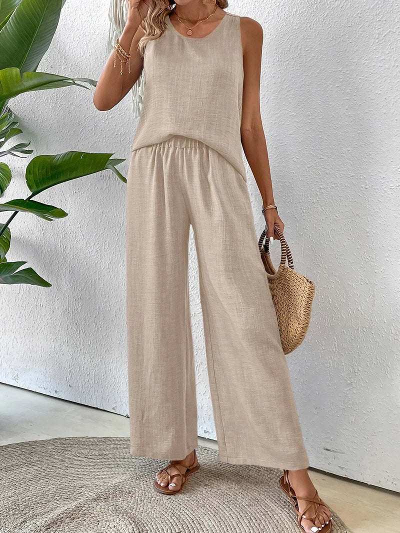 ELOWEN – CONJUNTO DE REGATA E CALÇA CHIC PARA O DIA TODO