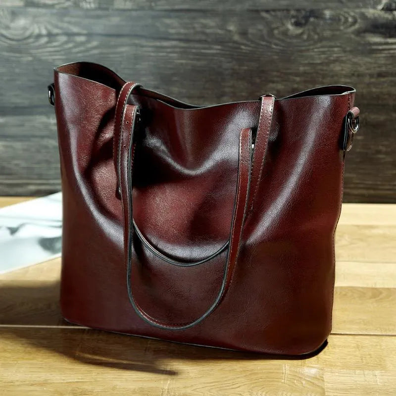 NICOLE™ | Bolsa de Ombro Vintage em Couro Sintético
