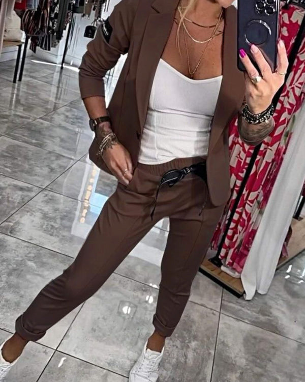 Malou | Conjunto Estiloso de Blazer e Calça Jogger