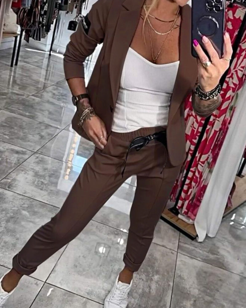 Malou | Conjunto Estiloso de Blazer e Calça Jogger