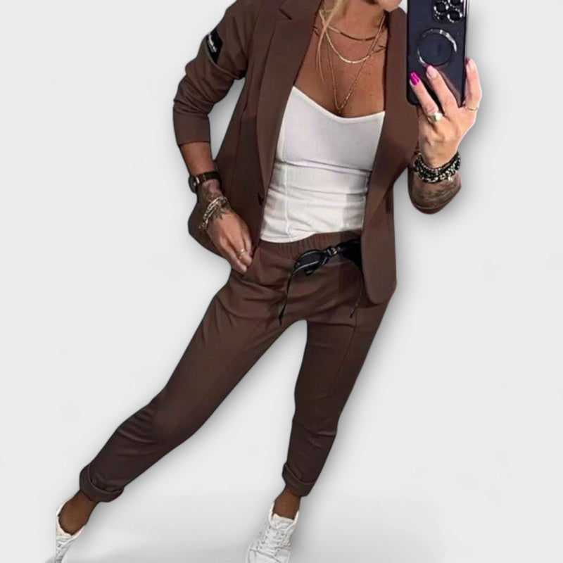 Vionne | Conjunto Elegante de Blusa, Jaqueta e Calças