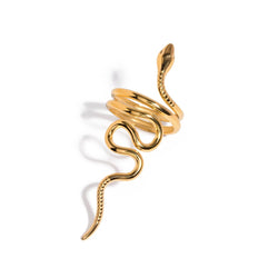 Anel Ajustável de Serpente Dourada