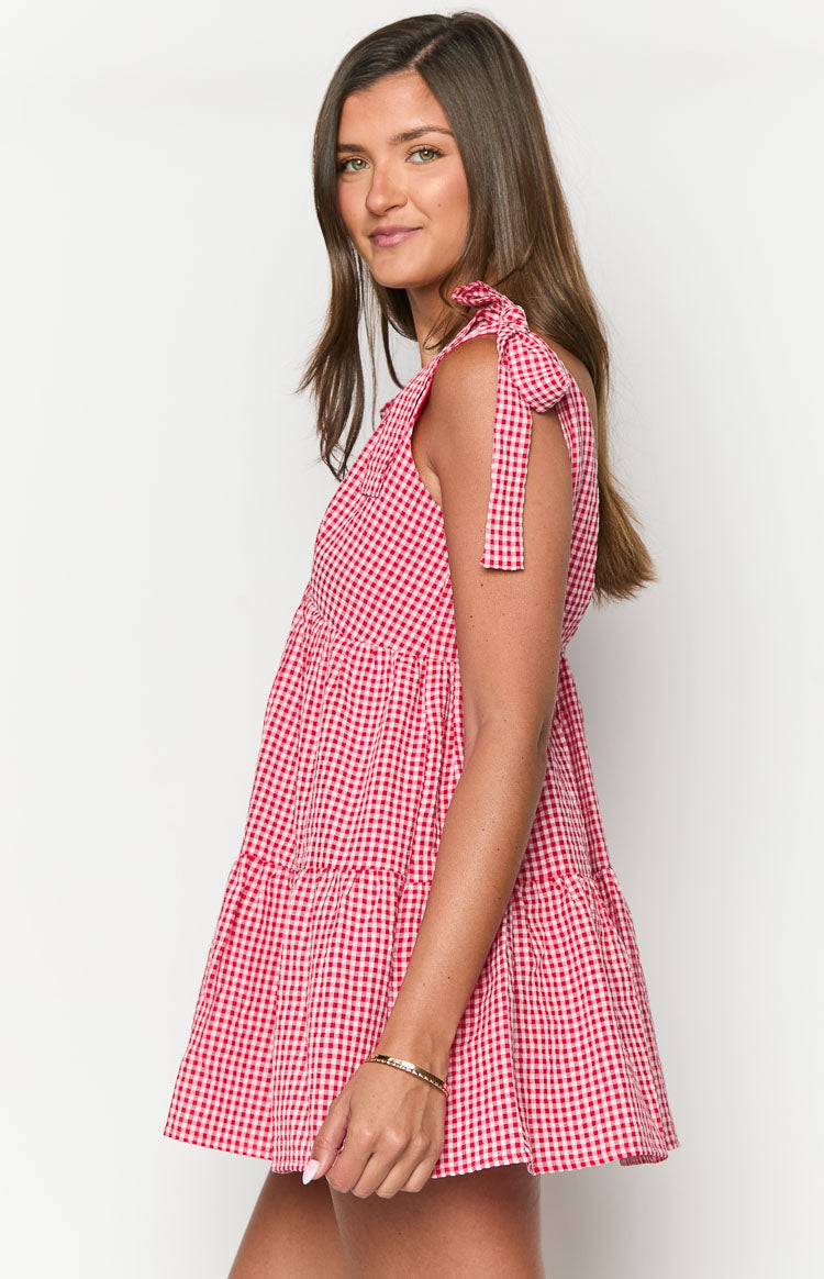 Vestido Mini Xadrez Vermelho Angel Girl